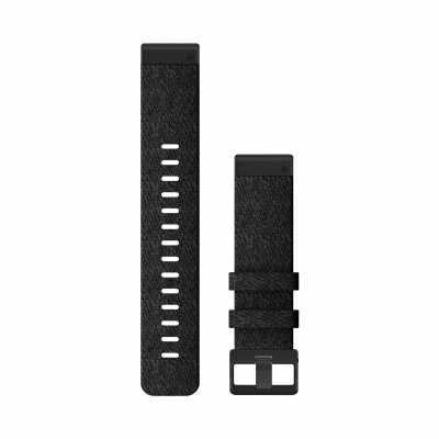 Bracelet de montre Garmin en nylon noir chiné